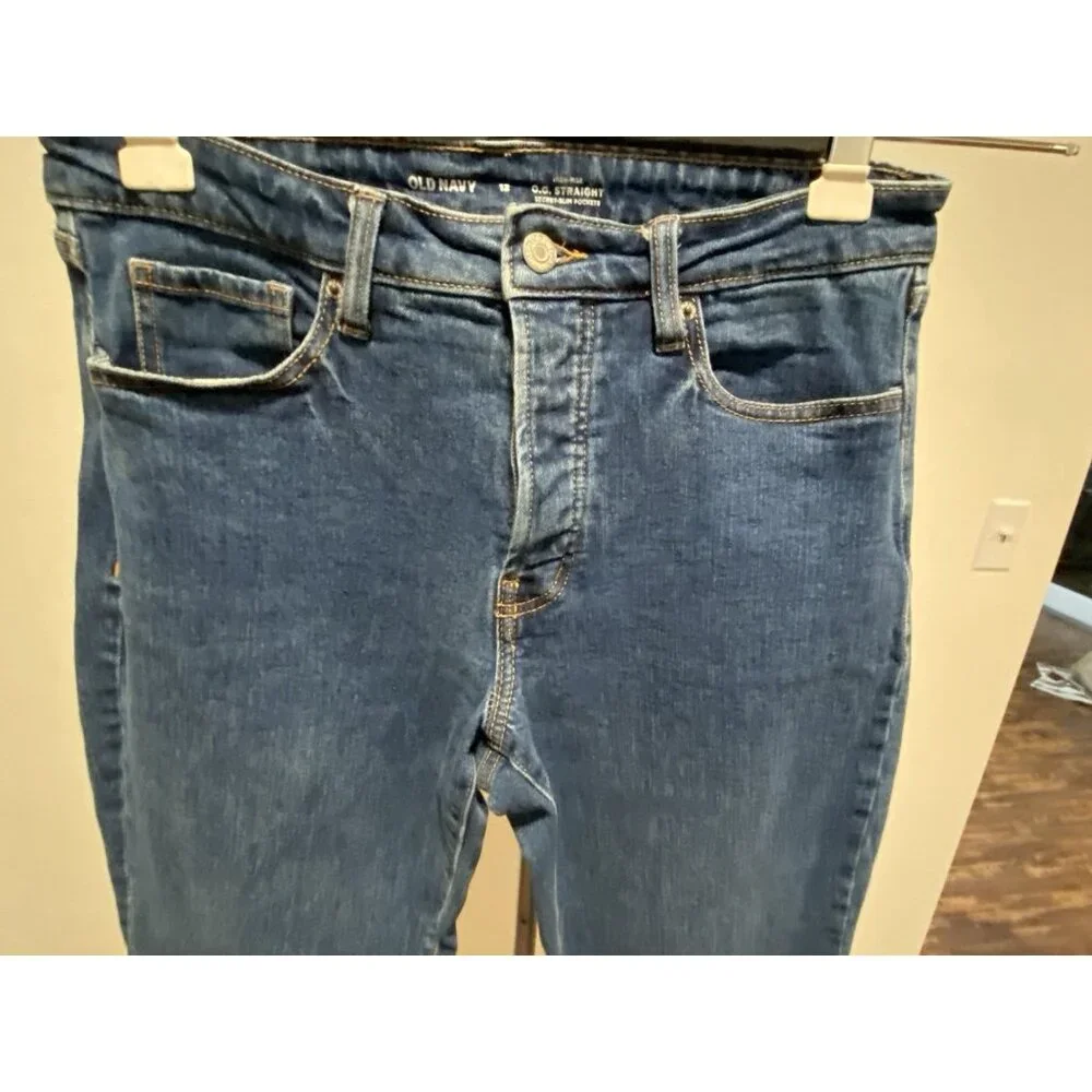 OLD NAVY WOMENS Size 12 O.G. STRAIGHT 32X25”High-Rise Jeans - Picture 2 of 16